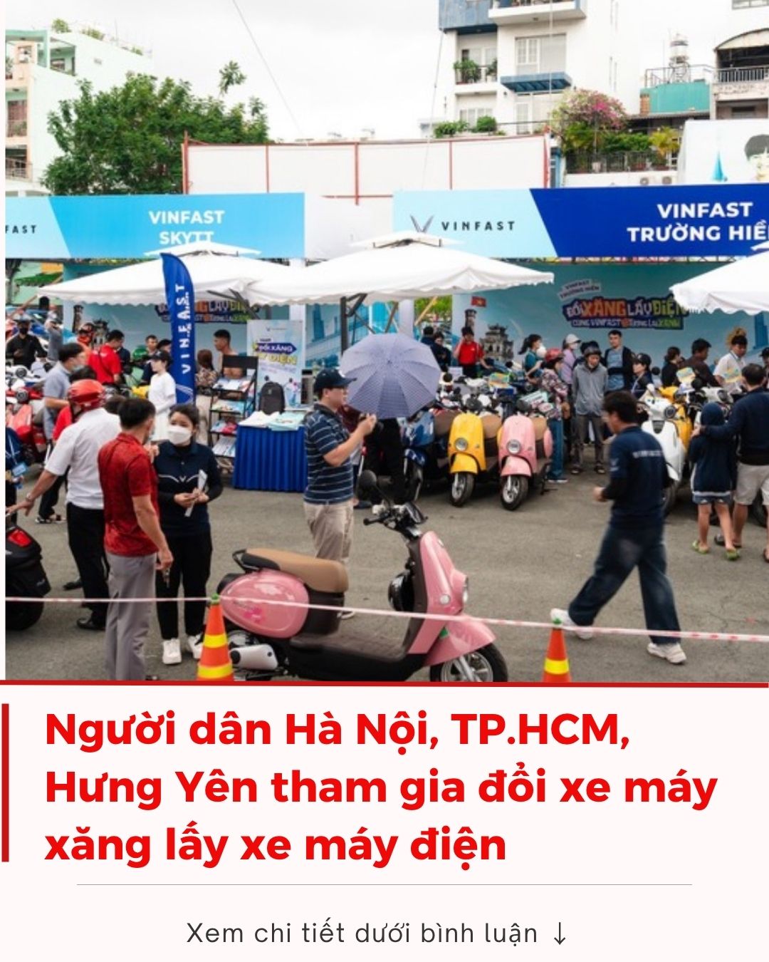 Người dân Hà Nội, TP.HCM, Hưng Yên tham gia đổi xe máy xăng lấy xe máy điện Người dân Hà Nội, TP.HCM, Hưng Yên tham gia đổi xe máy xăng lấy xe máy điện