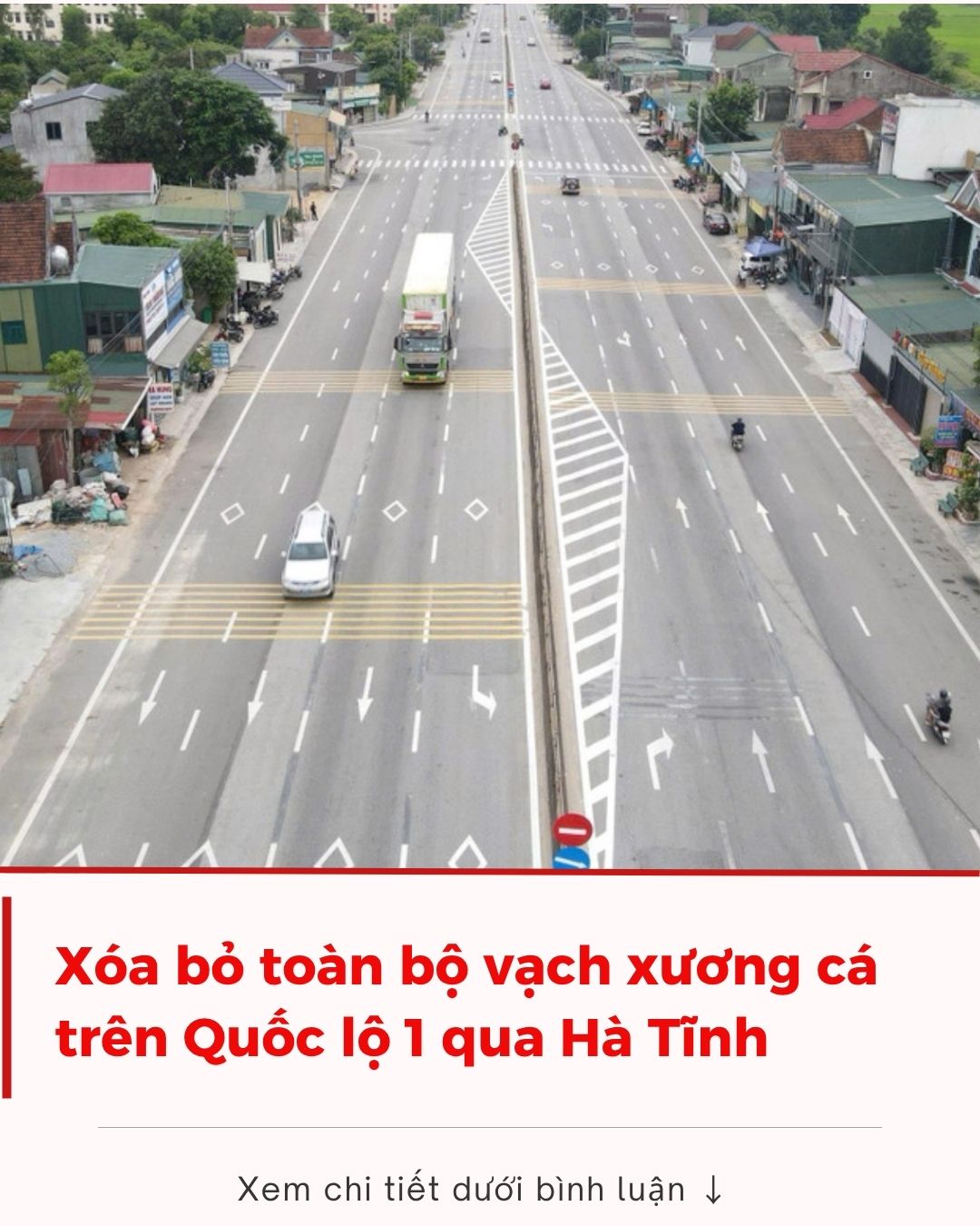 Xóa bỏ toàn bộ vạch xương cá trên Quốc lộ 1 qua Hà Tĩnh Xóa bỏ toàn bộ vạch xương cá trên Quốc lộ 1 qua Hà Tĩnh