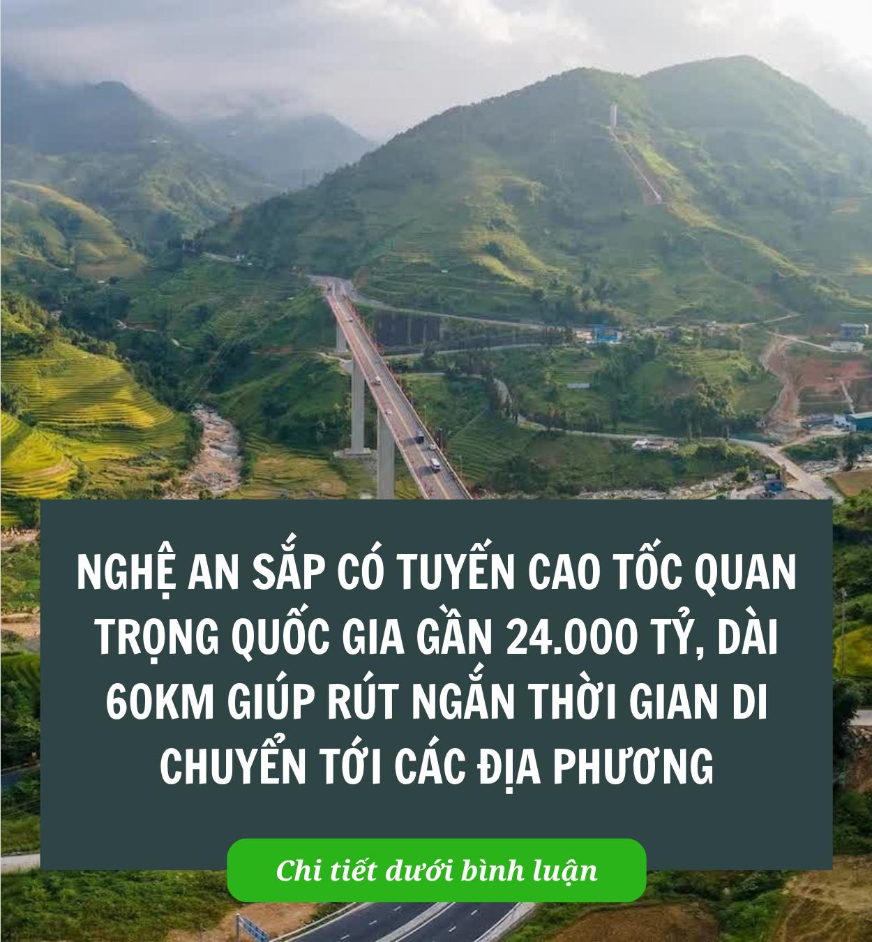 Nghệ An sắp có tuyến cao tốc quan trọng quốc gia gần 24.000 tỷ, dài 60km giúp rút ngắn thời gian di chuyển tới các địa phương Nghệ An sắp có tuyến cao tốc quan trọng quốc gia gần 24.000 tỷ, dài 60km giúp rút ngắn thời gian di chuyển tới các địa phương