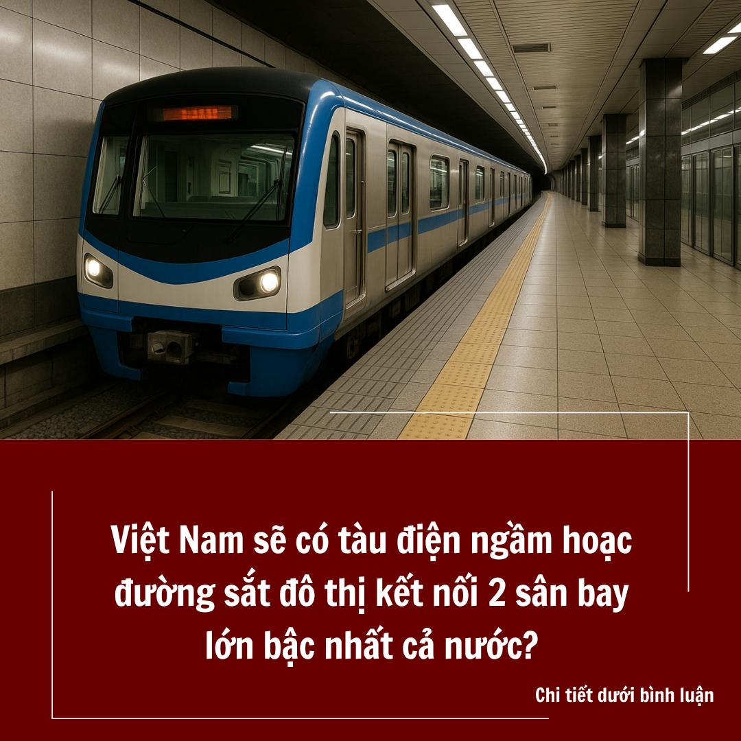 Việt Nam sẽ có tàu điện ngầm hoặc đường sắt đô thị kết nối 2 sân bay lớn bậc nhất cả nước? Việt Nam sẽ có tàu điện ngầm hoặc đường sắt đô thị kết nối 2 sân bay lớn bậc nhất cả nước?