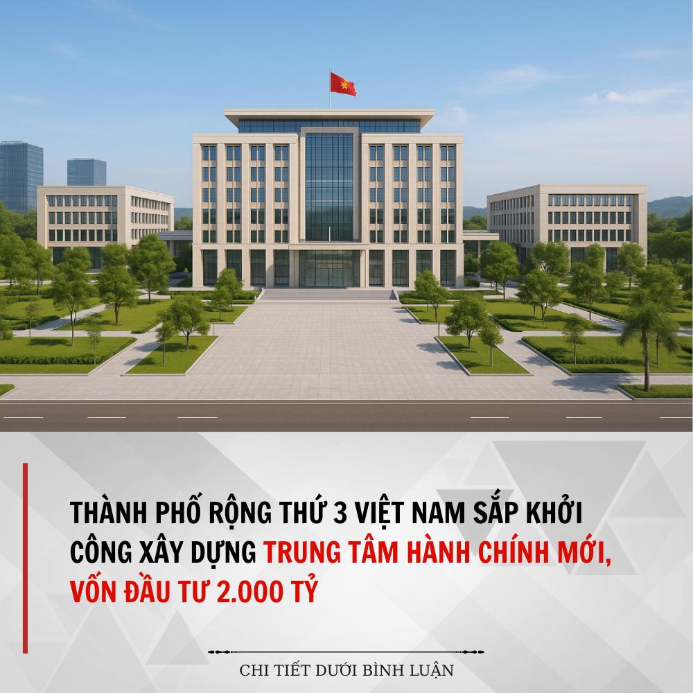 Thành phố rộng thứ 3 Việt Nam sắp khởi công xây dựng trung tâm hành chính mới, vốn đầu tư 2.000 tỷ Thành phố rộng thứ 3 Việt Nam sắp khởi công xây dựng trung tâm hành chính mới, vốn đầu tư 2.000 tỷ