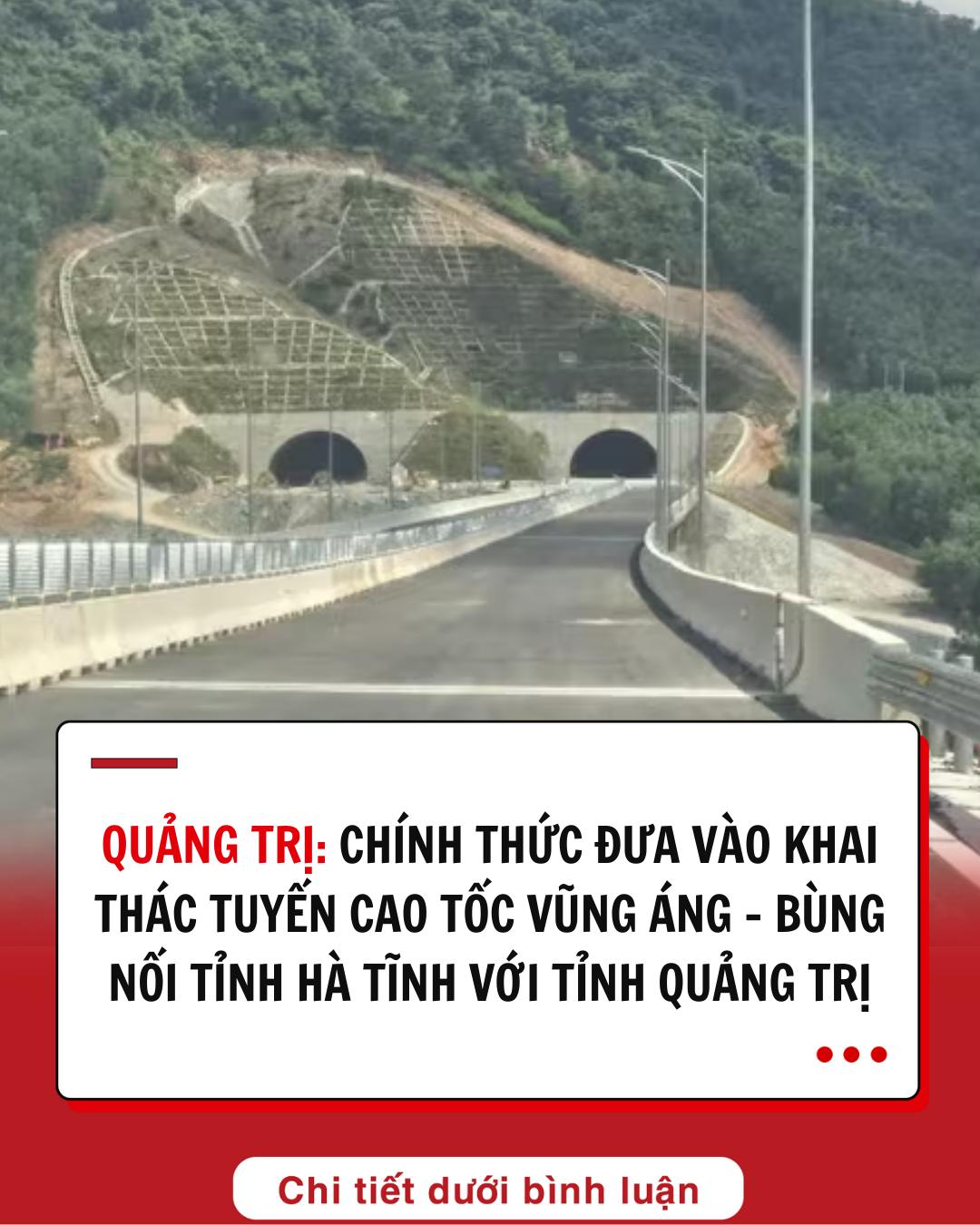 Sáng nay khai thác tuyến cao tốc Vũng Áng- Bùng